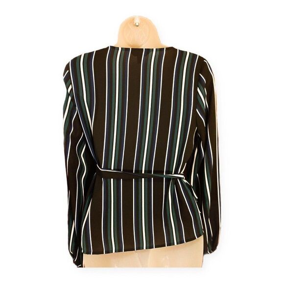 Express Pinstripe Wrap Top size Small NWT - Picture 4 of 7